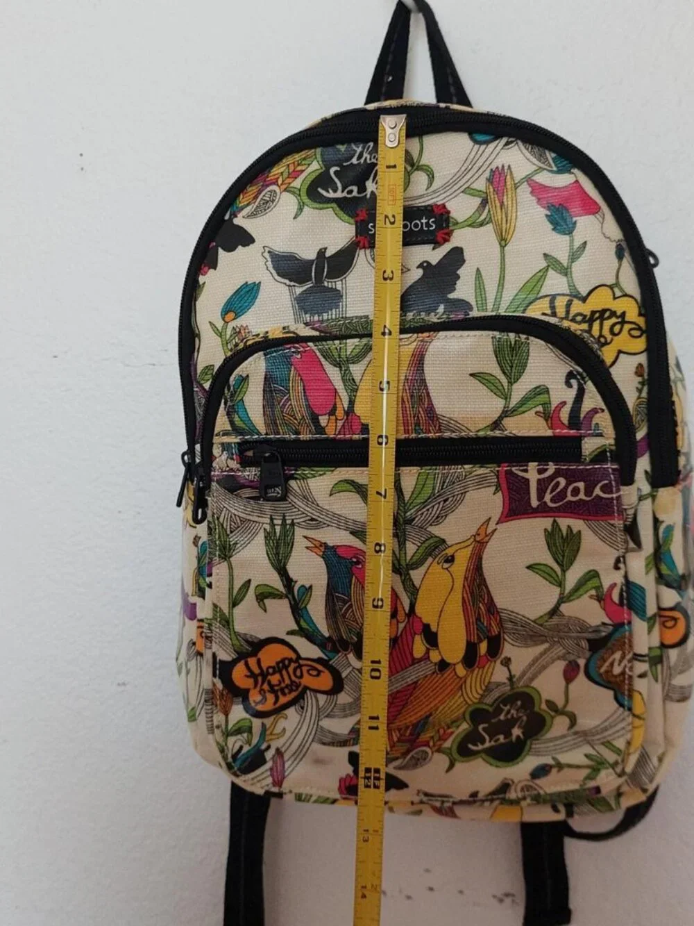Sakroots blue black birds peace artist circle backpack with adjustable straps #b